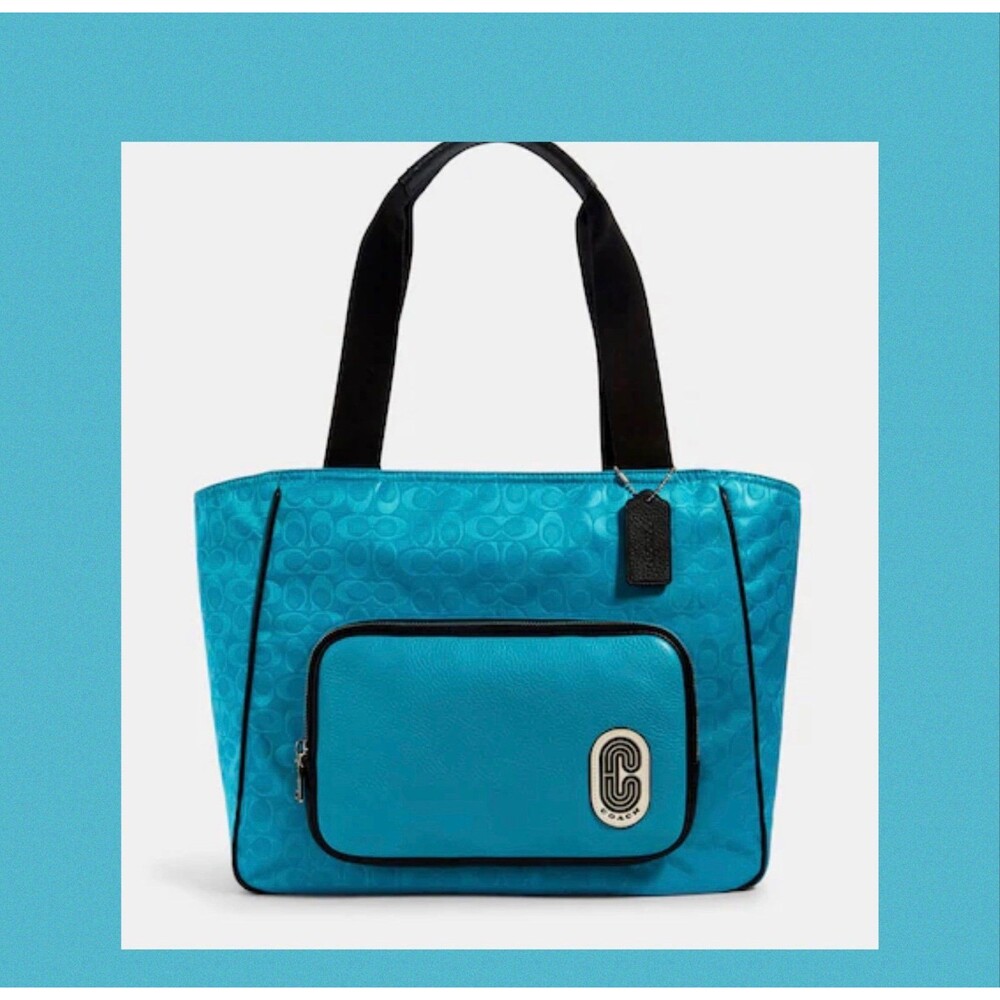 Court Tote In Signature‎ Nylon With Coach Patch NWT